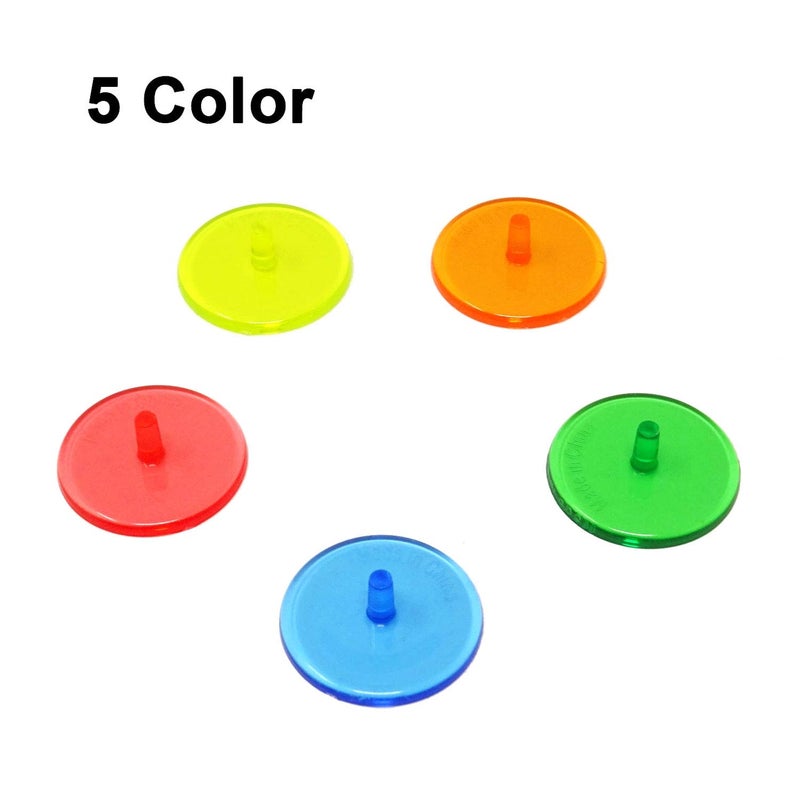 Honbay 100PCS Plastic Round Transparent Golf Ball Position Markers for Golf and Baseball (5 Color  24mm) - Image 3